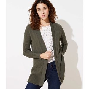 LOFT Textured Open Cardigan